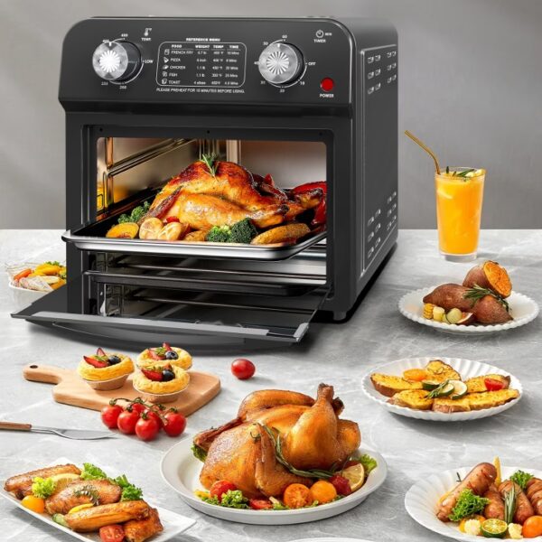 12 Liter Air Fryer With Dual Knob Control Healthy Oil-free Cooking Oven - Image 9